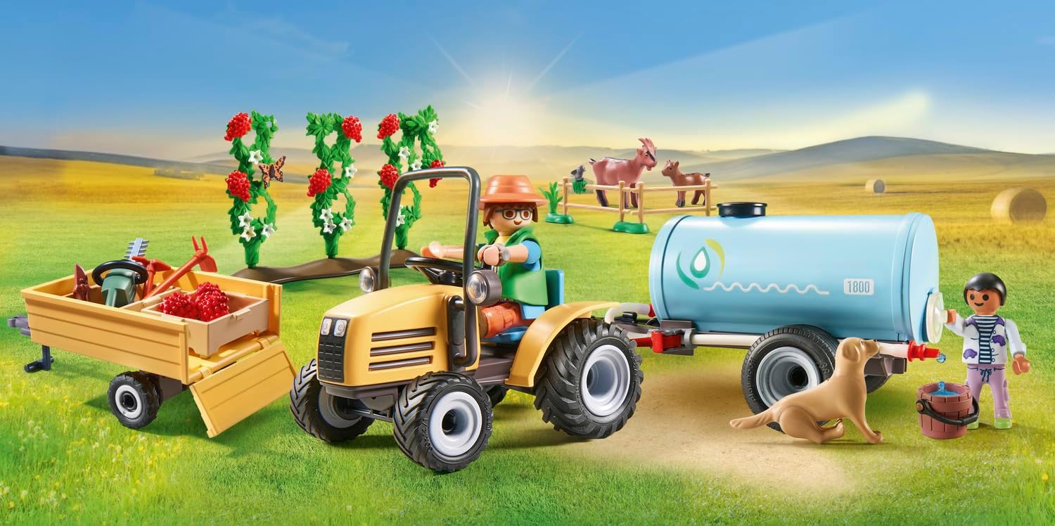 Playmobil Country Tractor Tractor Con Trailer Playmobil PLAYMOBIL Buy Country 71442 Tractor With Trailer And Water Tank